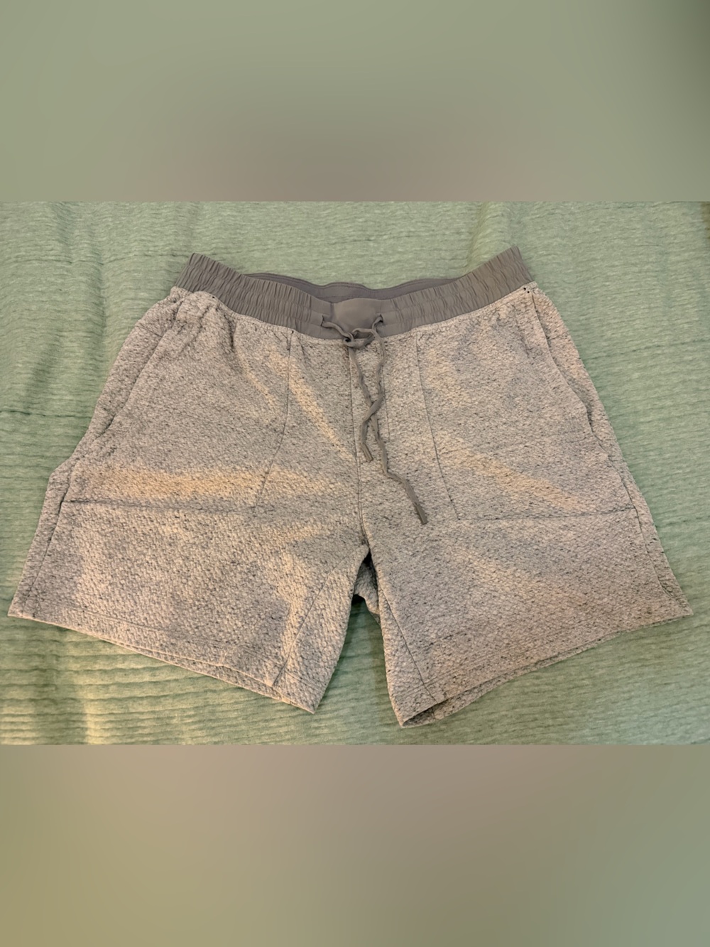 lululemon athletica Men's Heather Gray Terry Knit Drawstring Shorts